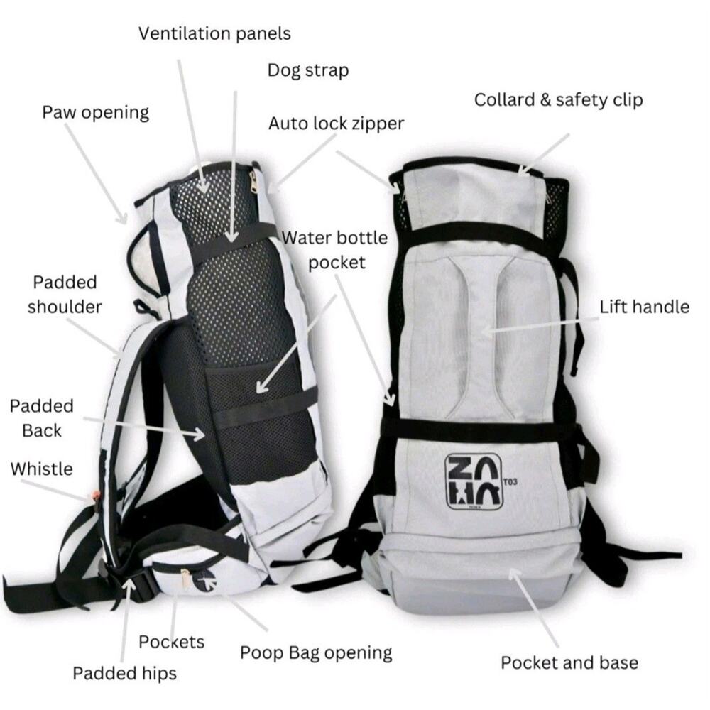 Aria Pet Backpack Carrier Breathable Mesh Medium Dogs Cats Airline Travel Pack - Picture 2 of 6